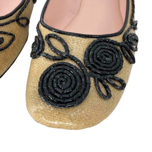 Taryn Rose Bubka Embroidered Coated Canvas Leather Flats Size 7.5 - Picture 6 of 13